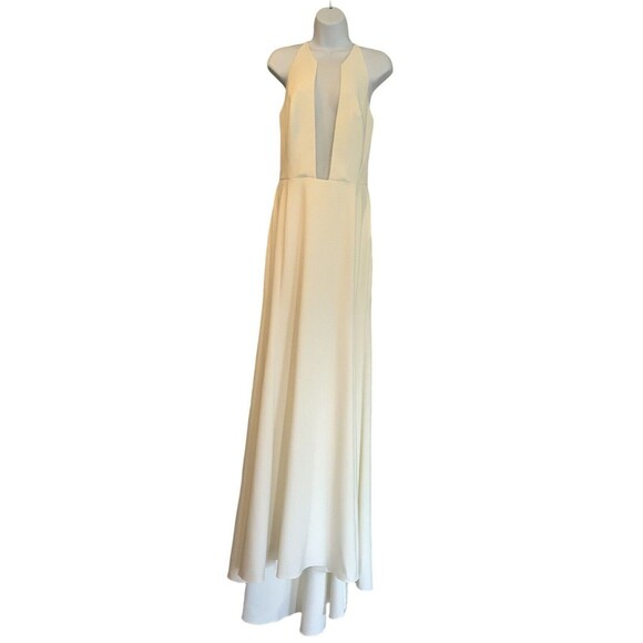 Floravere Mulligan Wedding Dress - Modern Classic Ivory Halter Gown, Minimalist - Picture 3 of 12